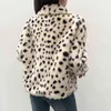 Leopard Teddy Soft Furry Damen Winterjacke Weibliche Mäntel Herbst Warm Kunstpelz Umlegekragen Langarm Button Outwear 210415