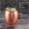 NEWCopper Mug Stainless Steel Beer Coffee Cup Moscow Mule Mug Rose Gold Hammered Copper Plated Drinkware sea shipping CCD8082