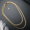 Chokers ZMFashion Jewelry On The Neck Gold Choker Double-Layer Oval Snake Chain Titanium Steel Gold-Plated 18K Necklace 2021266b