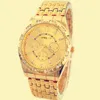 ساعة معصم Silvergold Mens Watches أعلى العلامة التجارية على مدار الساعة الماس المعدني الحزام التناظرية ساعة الكوارتز الأزياء المعصم Masculino197W