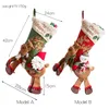 Santa Claus Snowman Riding Dert Christmas Kousen Creatieve Thuis Open haard Decoraties Sokken Kids Gift Tassen Candy Holder