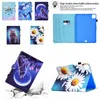 Imprimir Casos de Carteira de Couro de Lobo para ipad 5 6 8 9 9.7 10.2 10.5 Pro 11 Air4 10.9 Girassol Bonito Borboleta Unicórnio Flor Cat Cartoon Cartoes Titular Tablet PLACK à prova de choque