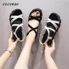 Fairy Style Set Foot Female Sandals 2021 Spring And Summer Fashion Muffin Thick Bottom Word With Wedge Heels Student Women's