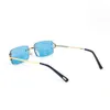 New Arrival Women Classic Brand Rimless Sunglasses Mens Designer eyeglasses Gold Silver Metal Frame Buffalo Horn Sun Glasses with box