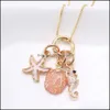 Pendant Necklaces & Pendants Jewelry Design Baby Diy Cute Chain Necklace Shell / Seahorse For Girls Children Gift Gold Color Drop Delivery 2