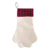 DIY Sublimationsrohlinge Hundepfote Weihnachtsstrumpf Plaid Leinen Palm Socken Geschenke Tasche Weihnachtsbaum Anhänger Oranment LLD10326