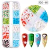 12 griglie Natale olografico Unghie Paillettes Fai da te Nail Art Fiocchi di neve Albero Stelle Glitter Fiocchi Stili misti Sparkly Artigianato Decorazioni