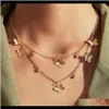 Halsband hängar släpp leverans 2021 kvinnor bohemisk stil skiktad kreativ enkel legeringsfjäril hänge halsband klavikelkedja mode