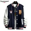 Supzoom Arrival Letter Rib Sleeve Cotton Fashion Single Breasted Casual Bomber Baseball Jacket Loose Cardigan Coat 211217