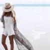 Przyjmuje plaża Cover Up Print Szyfon Swimweear Panie Kaftan Cape Kąpiel Suit UPS Robe de Plage Wear # Q23 210420