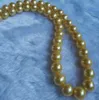 9-10 мм Золотое натуральное жемчужное Ожерелье из бисера 20 дюймов Женский подарок свадебные украшения