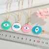 Collier pendentif yeux maléfiques en émail pour femmes bijoux gros yeux turcs colliers tour de cou