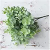 Decorative Flowers & Wreaths Artificial Eucalyptus Grass Bush Fake Plastic Green Leaves Plant For Home Office Decoration