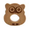 Baby Wooden Teether Nature Nursing Baby Wood Teething Toy Wood Owl Dog Hedgehog Shape Soothers Chewing Pendant DIY Accessories 5309 Q2