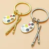 1 Sztuk Paleta Palette Brelok Handmade Szczotka Paleta Paint Pen Keychain Biżuteria G1019