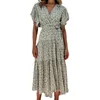 BOHO Maxi Dress Dress Donne Estate Elegante V-Neck Cross Polka Dot Belt Belt Belt Vintage Dress Beach Femmina Vestido 210508