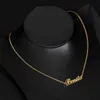Designer colar de jóias de luxo nome feito sob encomenda para mulheres homens cor de prata ouro cadeia de aço inoxidável masculino fêmea personalizado pingente