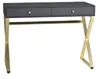 ACME Coleen Desk in Black & Brass 92310 Furniture Table PC Table