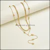 Ketens kettingen hangers juweliers meyrroyu roestvrij staal 2 lagen gouden kleur kralen ketting voor vrouwen kwastje choker trend par