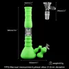 3 layer filtration Glass tube beaker bong water pipe Silicone hookah tobacco smoking for Dry Herb Unbreakable bongs hookahs