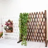 Fäktning, Trellis Gates Retractable Expanding Wooden Fence Pet Säkerhet för Patio Garden Lawn Decoration Carbizized Anticorrosive