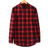 Rot karierte Herrenhemden 4XL Flanell kariertes Hemd Herren Casual Button Down Langarm Chemise Homme Manche Longue Gelb/Grün 210527