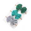 2021 Söt Big Bow Hairband Baby Girls Toddler Kids Elastiska Headband Knuted Nylon Turban Head Wraps Skinny Bow-Knot Hårtillbehör