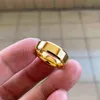 Wowcraft Smycken 6mm Guld Tungsten Karbid Ringar För Män Kvinnor Bröllop Band Polerad Glänsande Beveled Kanter Gratis Inside Gravyr 211217