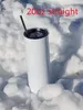 20oz Sublimación Tumblers Retrase Tazas de acero inoxidable Tazas de paja transparentes Botella de agua de cerveza de café con aislamiento de 600 ml en stock Xu