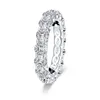 Fine jóias nupcial anel 925 prata 4,2 ct redondo casamento de noivado de diamante sintético para as mulheres 211217