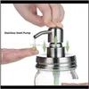 Bad Hem Garden480ml Soap Shampoo Dispenser Lids - Rostfritt Stål Mason Jar Badrum Aessories Liquid Drop Leverans 2021 9Hun1