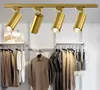 Lámparas colgantes Gold Gold Bright Decoration Light Sala de estar Dining Sky Tube Tubo de ropa Shop Caplable Tienda LED