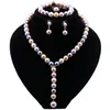 Imitation Pearl Wedding Necklace Earrings Bracelet Sets Bridal Jewelry Set for Women Elegant Party Gift Fashion Costume