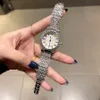 Orologi di marca Donna Donna Ragazza Orologio da polso di lusso in acciaio al quarzo con cinturino in metallo stile cristallo colorato Di32