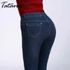 Jeans neri a vita alta da donna Pantaloni invernali in pile dritti in denim caldo sciolto taglie forti 210514
