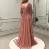 Mother of the Bride Groom Dress with Overskirt Chiffon Square Neck Half Sleeve Evening Party Wedding Guest Formal Prom Gown