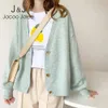 Jocoo Jolee coreano chic maglione cardigan autunno casual solido harajuku maglione cappotto donna tutto-fiammifero lavorato a maglia top outwear poncho 210518