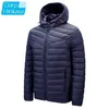 Darphinkasa Winter Jacket Men Parka 캐주얼 솔리드 컬러 후드 코트 두꺼운 따뜻한 211214