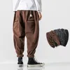 MRGB Hombre Pantalones de color sólido 2021 Hombre de invierno Folleja suelta Casual de gran tamaño Moda de gran tamaño Moda Streetwear