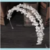 Jewelryluxury Pearl Crystal Bridal Tiaras Wedding Crown Crystal-Manmade Diadem For Bride Jewelry Band Aessories Hair Wear Drop Delivery 2021