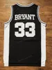 Ship From US # Lower Merion 33 Bryant Basketball Jersey College Men High School All Stitched Black Size S-3XL Top Quality