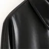 Femmes noir Faux cuir manteau veste Atumn hiver mode poches col rabattu vestes courtes femme Streetwear Outwear 210414