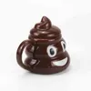 Cartoon Smile Poop Mug Tea Coffee Cup Funny Humor Gift 3D Pile of Poop Mugs With Handgrip Lid Tea Office Cup Drinkware 400ml 210409