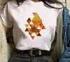 Damen-Sommer-T-Shirt, prägnanter geometrischer Grafikdruck, kurzärmelig, Rundhals-T-Shirt, Oberteil (Größe (S-3XL))