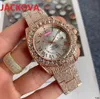 MENSEMENTS BIG DIAMONDS RINE DANGEMENTS Quartz Montres de bracelet en acier inoxydable 41 mm Calendrier de bracelet en or rose Perfect Rose Montre de Luxe