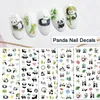 Cute Panda Designs 3D Naklejki Nail Art Lovely Animal Leaf Design Dekoracje do paznokci DIY Klej Naklejki Manicure