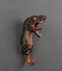 Американский декоративный крючок юрской статуи креативная смола модель животных динозавров пальто трицератопс настенный номер дома декор ремесел 210827