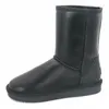 Stivali 100% vera pelle di pecora e lana All-in-one Scarpe da neve in cotone anti-sci da donna 2021 spesse e lisce impermeabili da mantenere