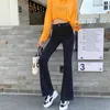 Spring Autumn Women's Pants Slim Flare Jeans High Waisted Stretch Denim Female Bell Skinny Casual Long Trousers 210514