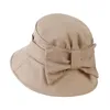 Styles En Plein Air Pêcheur Crème Solaire Pliant Chapeau De Pêche Fille Été Couleur Unie Et Motif À Pois Seau Chapeaux Arc-Noeud Cap Large Bord Delm22